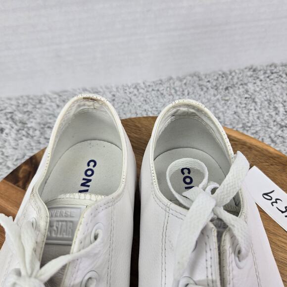 Converse CTAS All Star Ox Low White Leather Y2K Casual Daily Sneakers Womens 10 - Picture 11 of 12